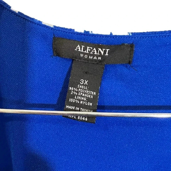 Alfani Blouse Plus 3X Abstract Pattern Stretch Gathered Ruched Waist Pullover - Picture 3 of 8